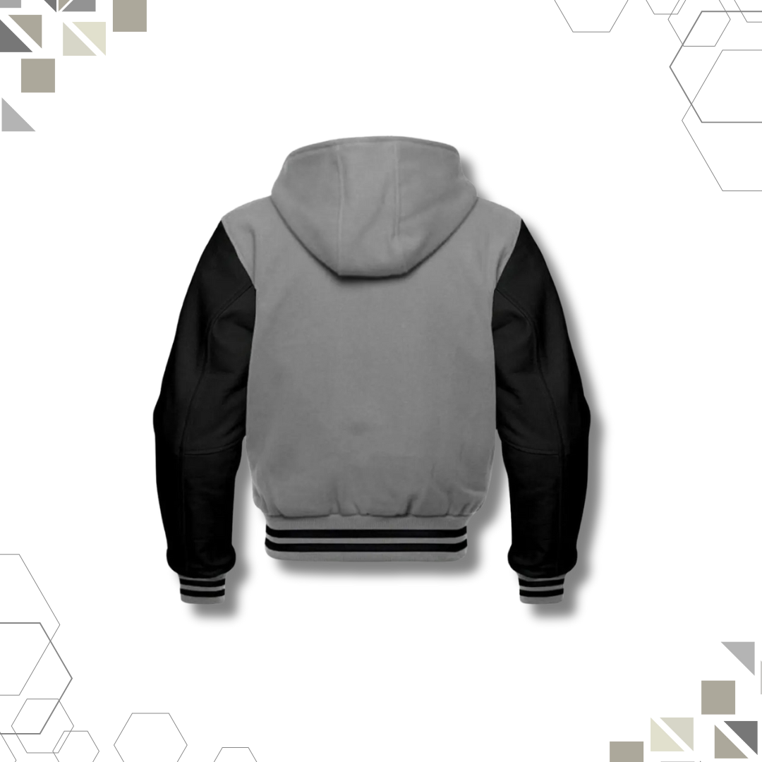 Sportibay - Varsity Hoodie Jacket | Grey & Black