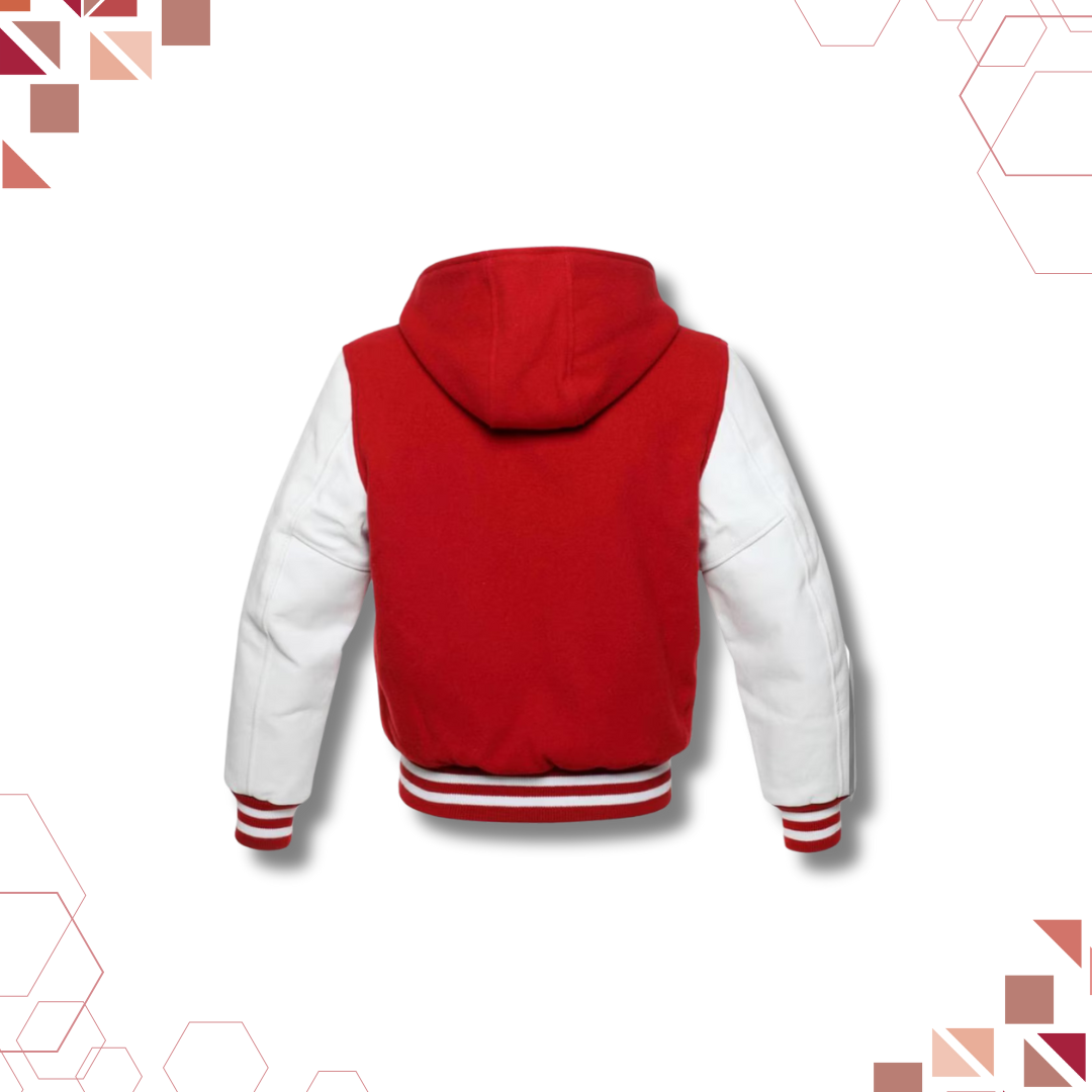 Sportibay - Varsity Hoodie Jacket | Red & White
