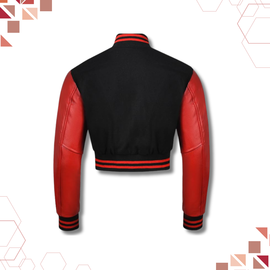 Sportibay -CROPPED VARSITY JACKET | RED