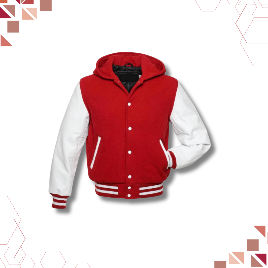 Sportibay - Varsity Hoodie Jacket | Red & White