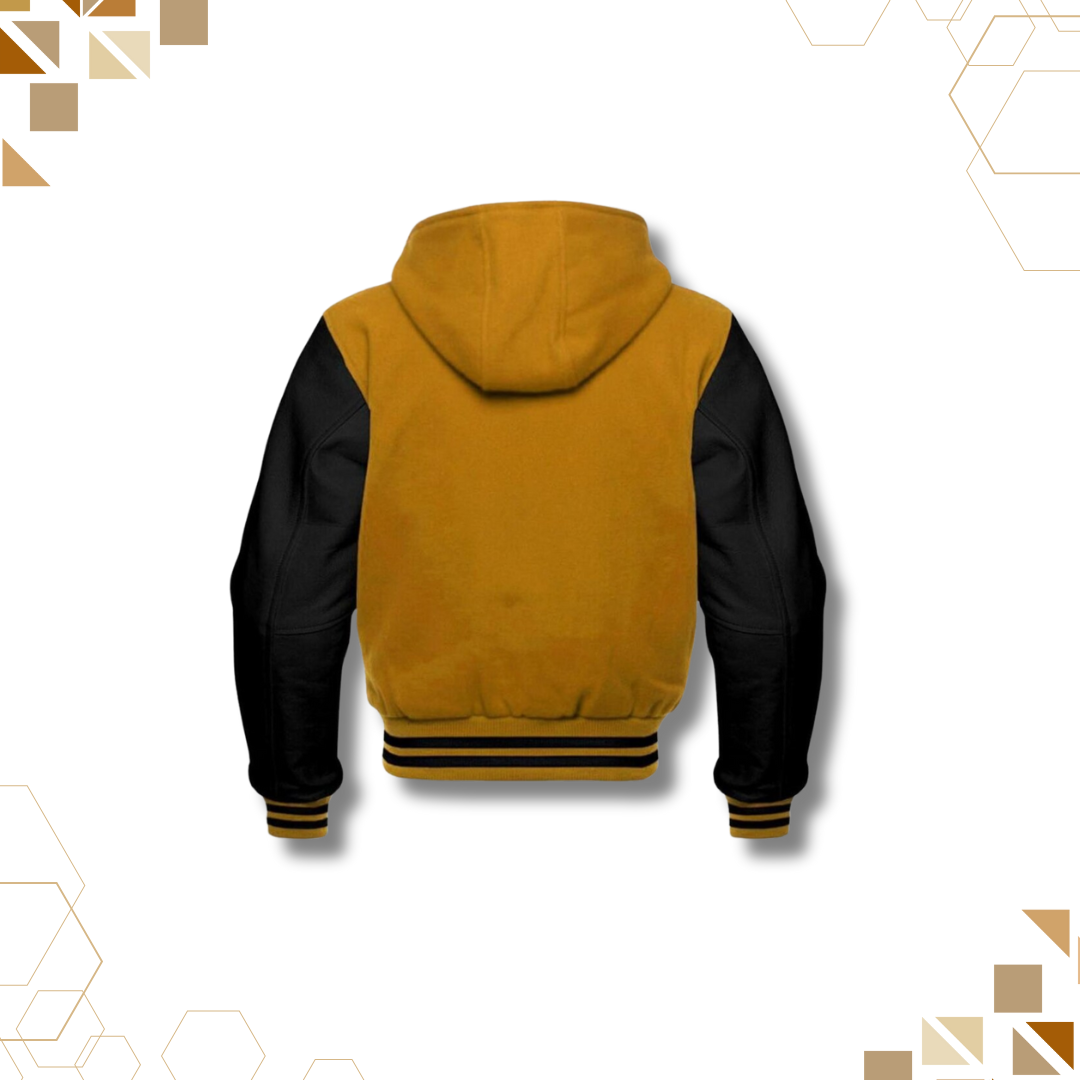 Sportibay - Varsity Hoodie Jacket | Yellow & Black