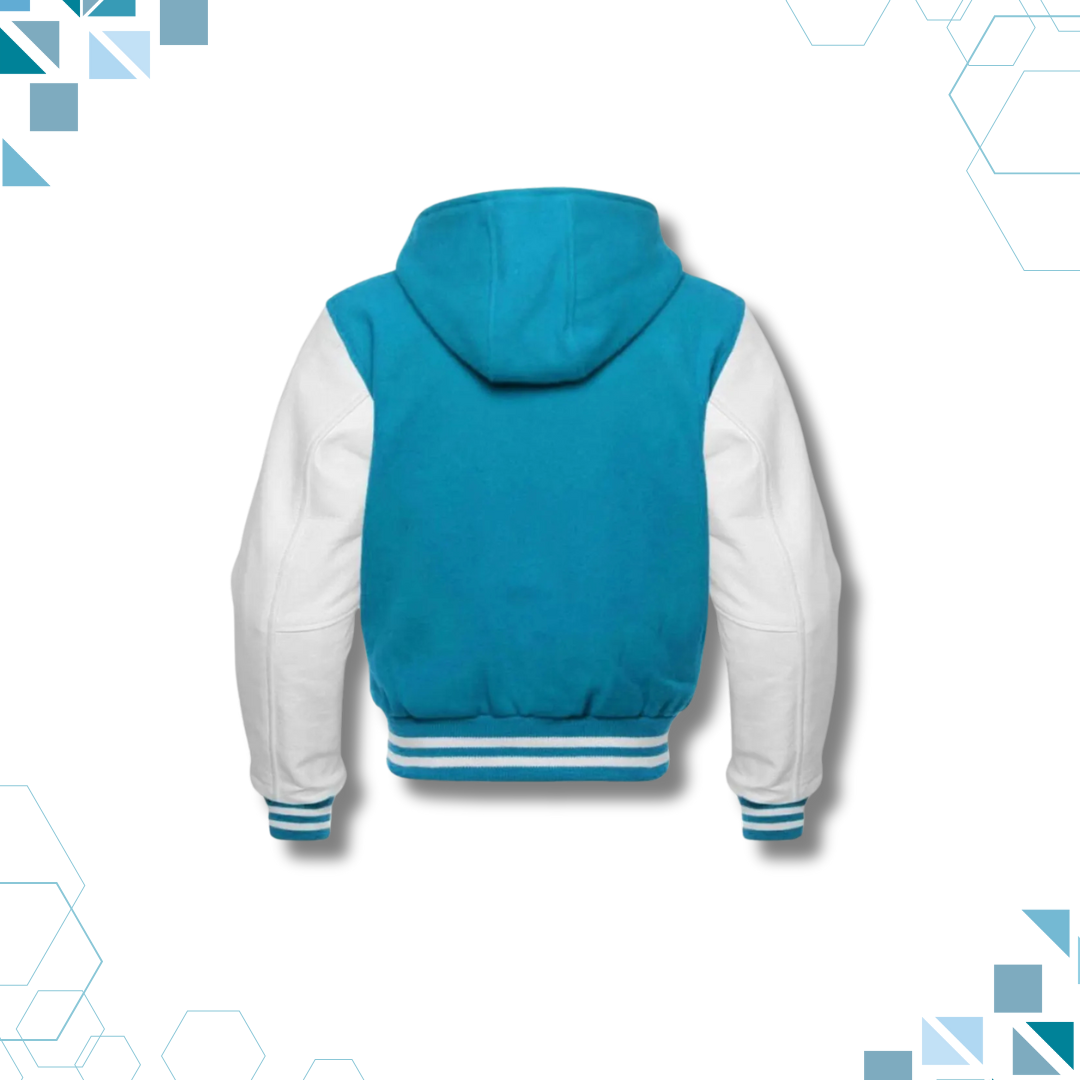 Sportibay - Varsity Hoodie Jacket | Sky Blue & White